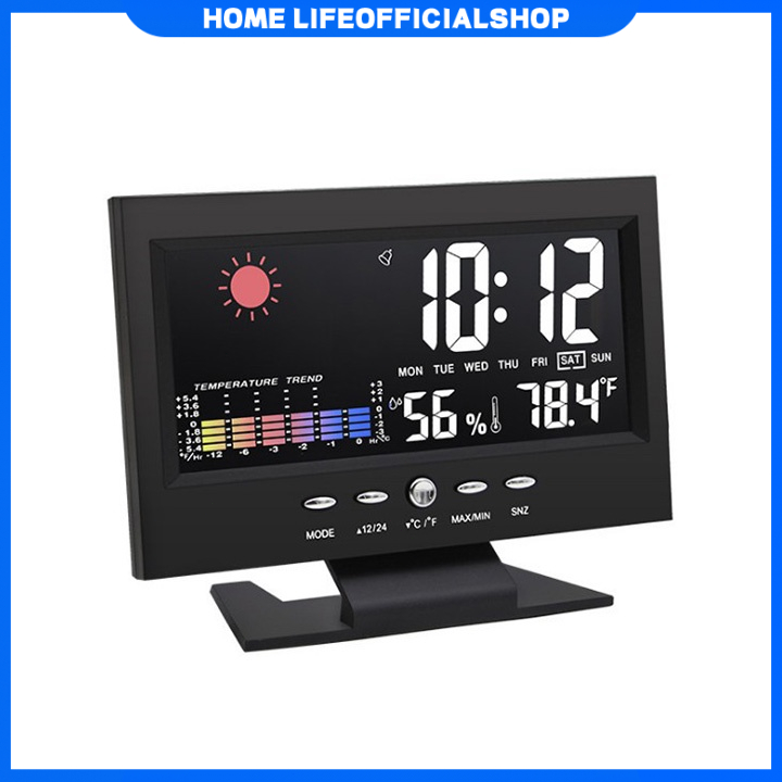 [ Free shipping ️]Đồng Hồ Để Bàn LED Màn Hình LCD Báo Thức, Cảm Biến Âm Thanh ,đồng hồ led báo thức