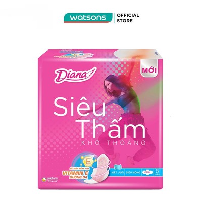 Băng Vệ Sinh Diana Siêu Thấm Siêu Mỏng Cánh 08M Sachi