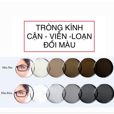 Tròng kính cận - viễn - loạn chống xước , phản quang , cắt ánh sáng xanh , đổi màu
