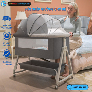 Nôi ghép giường cho bé, Nôi ghép cạnh giường bố mẹ Đa Năng gấp gọn dễ dàng di chuyển