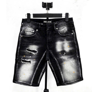 Quần short jean nam ĐEN vệt rách, xu hướng, vải jean dày mềm kiểu dáng trẻ trung, đúng form, giá tốt