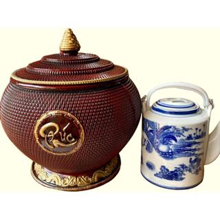 Giỏ ủ ấm tích Phúc Lộc Thọ pha trà xanh, hàng Bát Tràng sơn nhũ vàng bền đẹp dung tích 1,5L