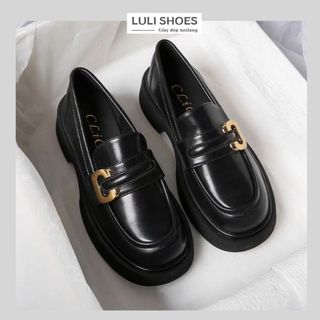 Giày loafer moca bốt đốc nữ oxford thiết kế đơn giản có khuy dễ phối đồ basic 2023 O002