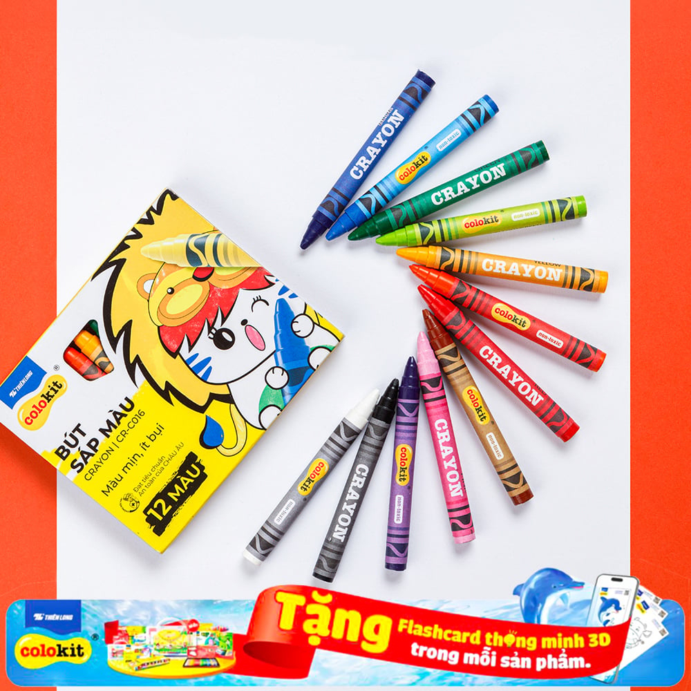  Combo 50  Hộp Bút Sáp 12 màu Thiên Long Colokit CR-C016 