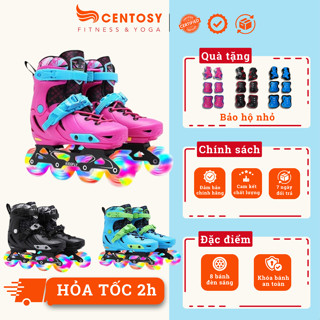 Giày Trượt Patin Trẻ Em Centosy W198 - Có 8 Bánh Đèn Sáng, Có Thể Tăng Chỉnh Size