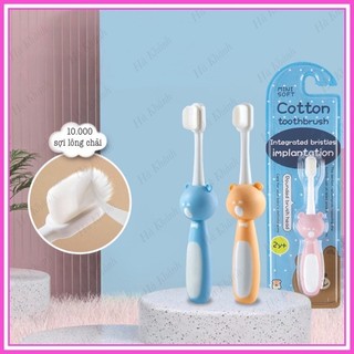  Bàn Chải Đánh Răng Sợi Lông Cotton Siêu Mềm Hình Gấu Cho Bé Tập Đánh Răng