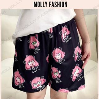 Quần Short hoạt hình Unisex ANYA ❤️ Quần đùi nam nữ mặc nhà Freesize 38-65kg Molly Fashion