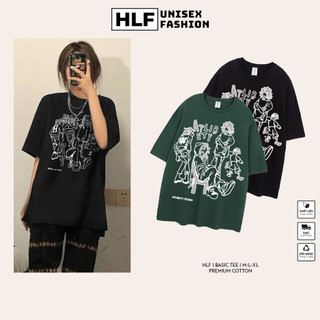 Áo thun nữ tay lỡ form rộng We Vaguely Feel Many, áo phông HLFashion