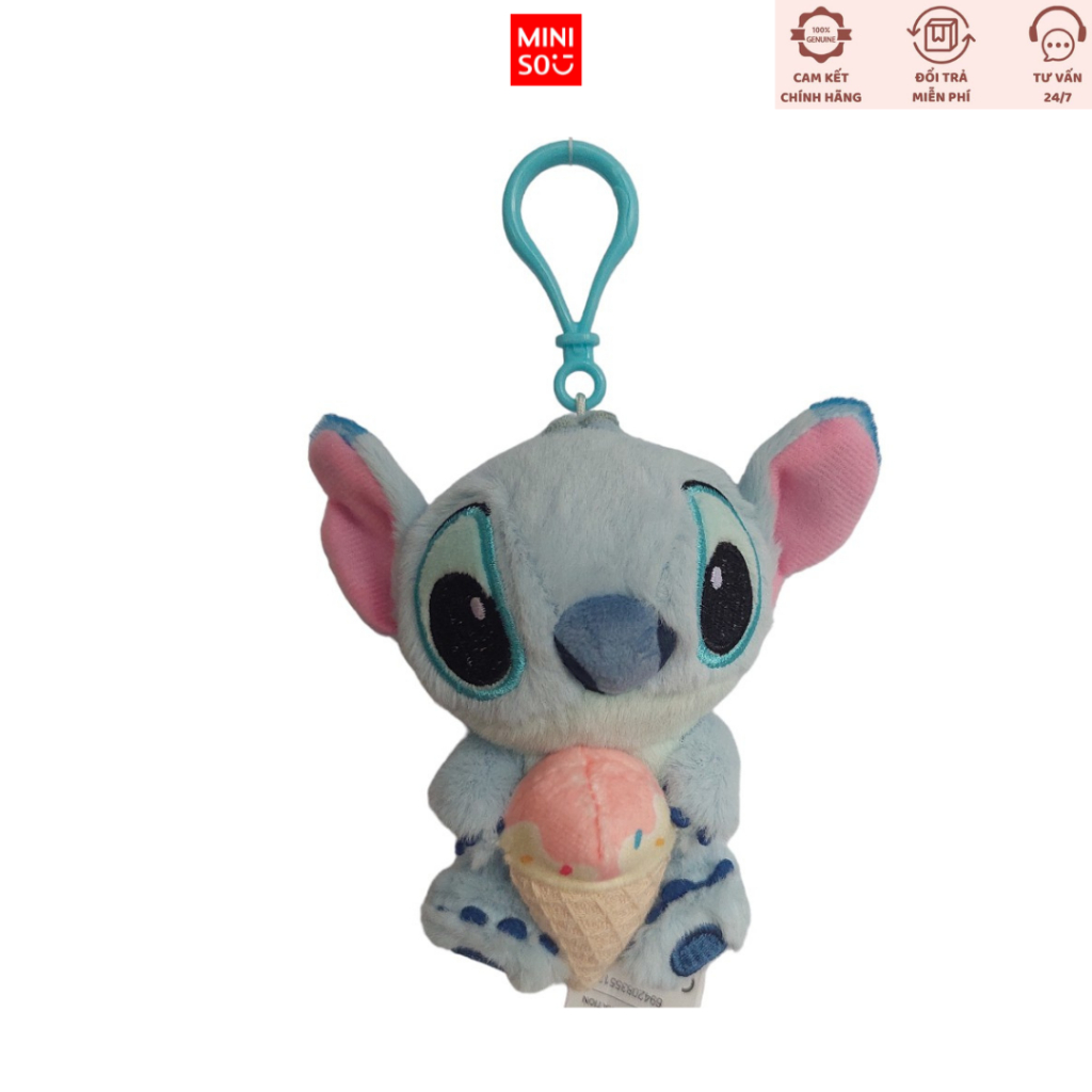 Móc khóa trang trí thú bông Stitch Disney chính hãng Miniso Móc treo balo dễ thương