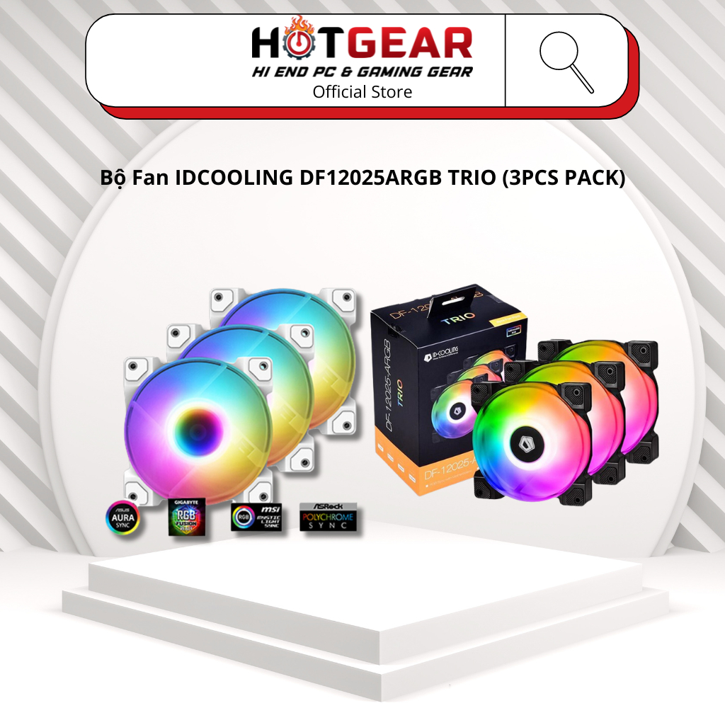 Bộ Fan IDCOOLING DF12025ARGB TRIO (3PCS PACK)