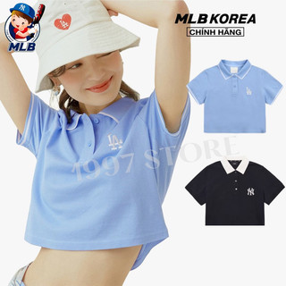 Áo thun polo croptop form rộng chữ màu basic logo thêu siêu nét cực xinh