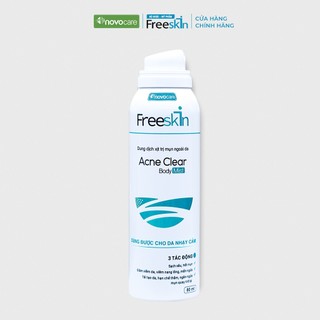 Xịt mụn lưng, viêm nang lông, dày sừng nang lông, viêm da Novocare - Freeskin, sạch mụn, mờ thâm, sáng da 80ml