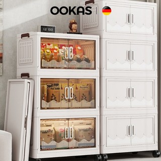 OOKAS Tủ Nhựa Đựng Đồ Gấp Gọn Đa Năng Tủ Quần Áo Rộng 40/50/60cm，Có Bánh Xe 360 Thông Minh