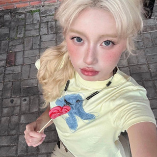 Áo vàng nấm xanh dương HeartBurn (Embroidered mini Tshirt)