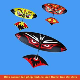 Diều Sáo Cacbon Mắt Cú Đen, Mắt Vàng, Mắt Đỏ, Diều Cacbon 1m7 -2m- 2m5 nhẹ, dễ lắp ghép