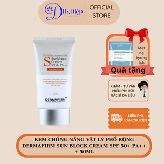 Kem chống nắng vật lý phổ rộng dermafirm sun block cream spf 50+ pa+++ 50ml