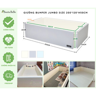 [Chính hãng Bonitabebe] Giường Bumper đa năng cho bé size Jumbo 200*120*h50cm nhập khẩu Hàn Quốc