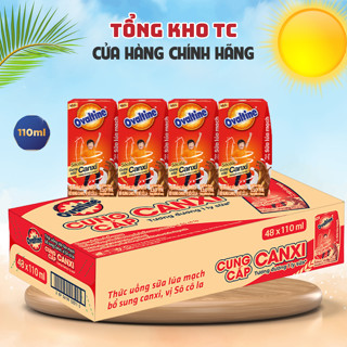 Thùng 48 hộp Thức uống lúa mạch thêm Canxi - Hương vị Sô-Cô-La Ovaltine (110ml) - Sữa Ovaltine 110ml