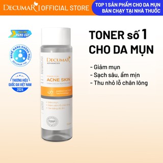 Toner cho da mụn Decumar Nano THC Công nghệ Aminovestor thẩm thấu nhanh, cân bằng độ PH, 150ml - TDM01