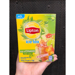 Trà lipton hoà tan vị đào, chanh hộp 16 gói