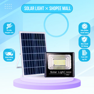 Đèn Năng Lượng Mặt Trời Seka SolarLight 500W IP67 Tiết Kiệm Điện Cảm Biến Có Điều Khiển Tự Động thời gian sáng 6-8 tiếng