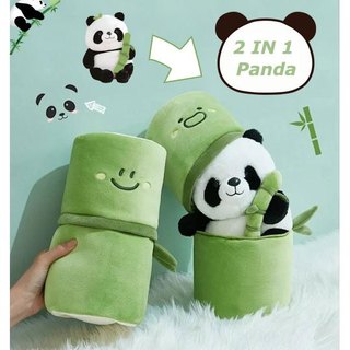GCG✨COD✨25cm Ôm Búp Bê Gấu Trúc Tre, Búp Bê Sang Trọng Gấu Trúc Ống Tre, Gối Gấu Trúc Phong Lan Dễ Thương Dễ Thương