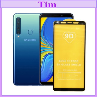 "Kính cường lực Samsung A9 2018 " 9D Full màn hình, Ảnh thực shop tự chụp, tặng kèm bộ giấy lau kính TimShop
