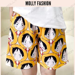 Quần Short hoạt hình Unisex MŨ RƠM ❤️ Quần đùi nam nữ mặc nhà Freesize 38-65kg Molly Fashion