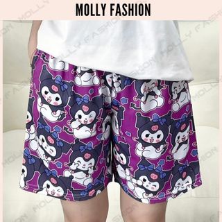 Quần Short hoạt hình Unisex KUROMI ❤️ Quần đùi nam nữ mặc nhà Freesize 38-65kg Molly Fashion
