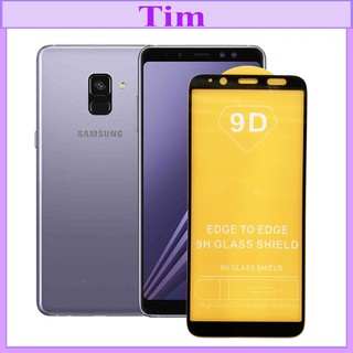 "Kính cường lực Samsung A8 2018 " 9D Full màn hình, Ảnh thực shop tự chụp, tặng kèm bộ giấy lau kính TimShop