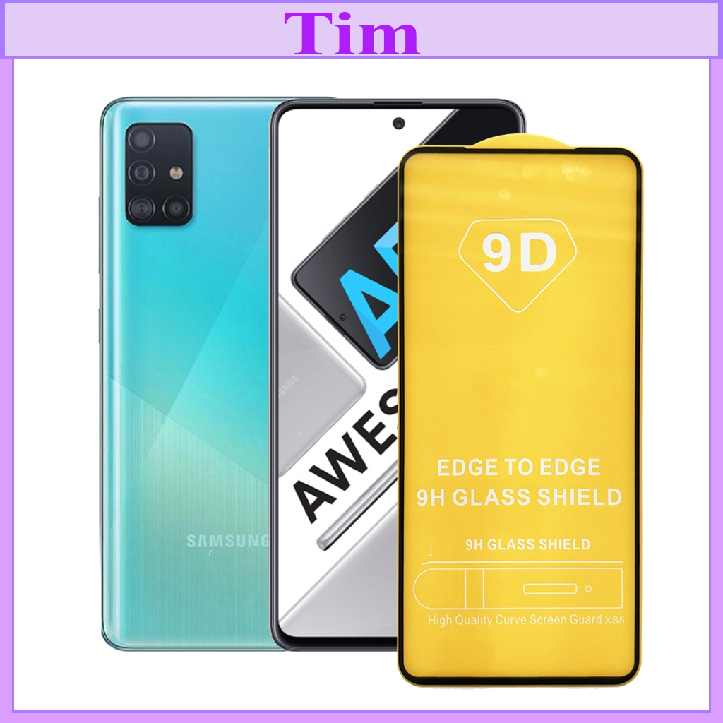 "Kính Cường Lực Samsung A51 2020 " 9D Full Màn Hình, Ảnh Shop Chụp, Tặng Bộ Giấy Lau Kính Timshop