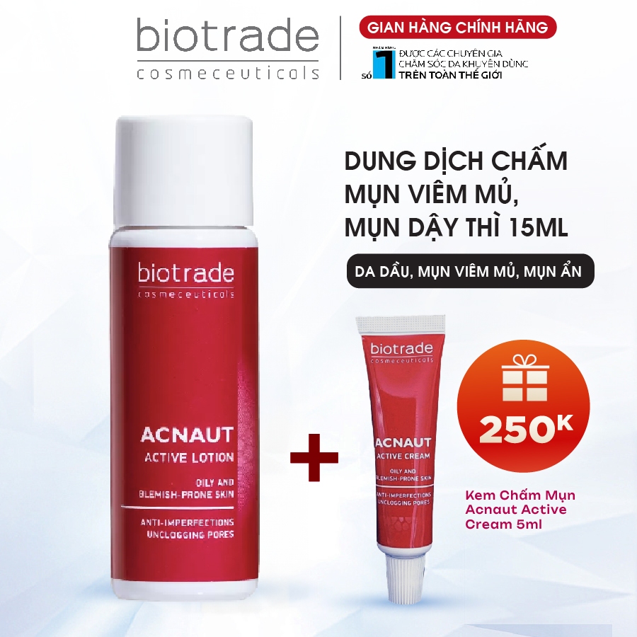 Dung dịch chấm mụn Biotrade Acnaut Active Lotion mụn mủ, mụn dậy thì Biotrade