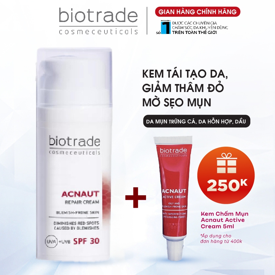 Kem tái tạo da Biotrade Acnaut Repair giảm thâm đỏ, mờ sẹo mụn Biotrade 30ml