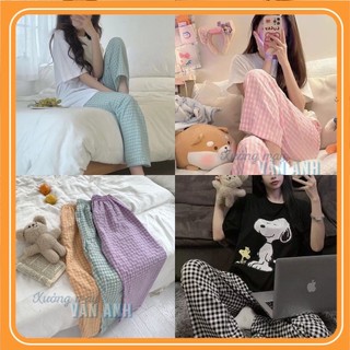 Quần Ống Rộng Kẻ Sọc Nhiều Màu Ulzzang