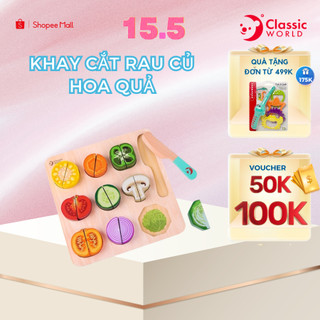 Bộ đồ chơi gỗ classic world khay rau củ/hoa quả/bữa sáng cho bé 12m+