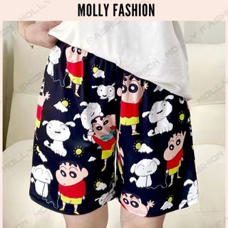 Quần Short hoạt hình Unisex SHIIN ĐI CHƠI ❤️ Quần đùi nam nữ mặc nhà Freesize 38-65kg Molly Fashion