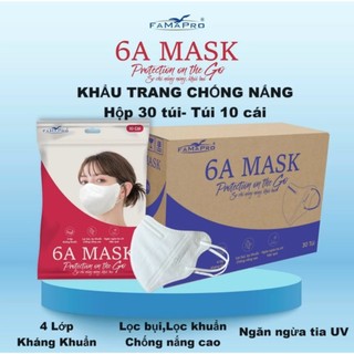  Khẩu trang chống nắng 6A Famapro chính hãng 4 lớp kháng khuẩn, chống bụi mịn PM2.5