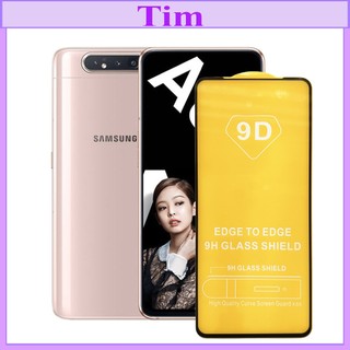 "Kính cường lực Samsung A80 " 9D Full màn hình, Ảnh thực shop tự chụp, tặng kèm bộ giấy lau kính TimShop