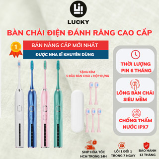 Bàn Chải Đánh Răng Điện LUCKY 5 Chế Độ, Phiên Bản Nâng Cấp, Mềm Mại, Chống Thấm Nước BCD07