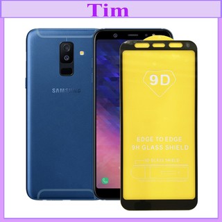 "Kính cường lực Samsung A6+ " 9D Full màn hình, Ảnh thực shop tự chụp, tặng kèm bộ giấy lau kính TimShop