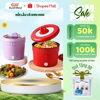 Nồi Lẩu Điện Mini Đa Năng, Ca Nấu Mì Ăn Liền Dung Tích 1.5L Công Suất 500W Phủ Chống Dính Đáy