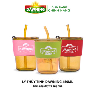  Ly thuỷ tinh Dawning 450ml (có kèm nắp đậy & ống hút)