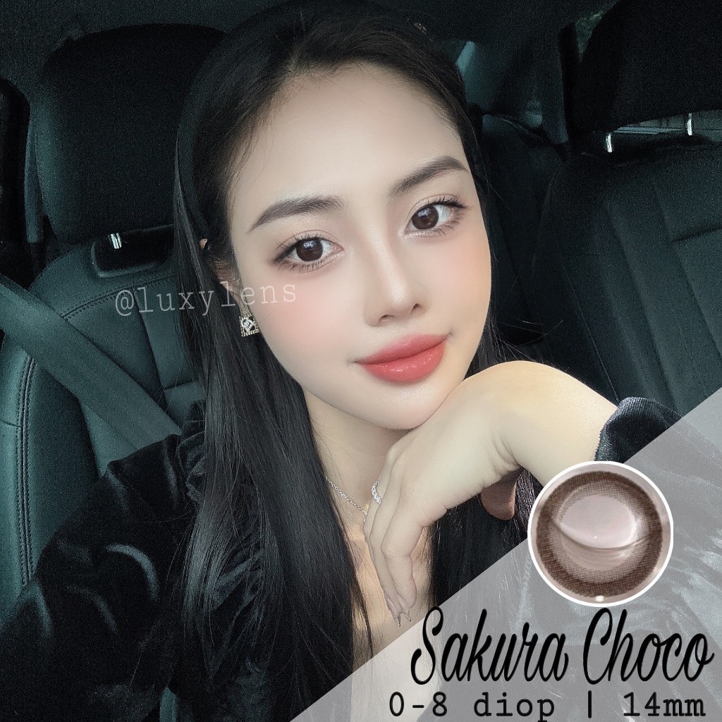 [ Ảnh Thật ] (Giá 1 chiếc) Lens Choco 14mm LUXY LENS 0-8 Độ Hàn Quốc - Chất Lượng Hàng Đầu Hà Nội