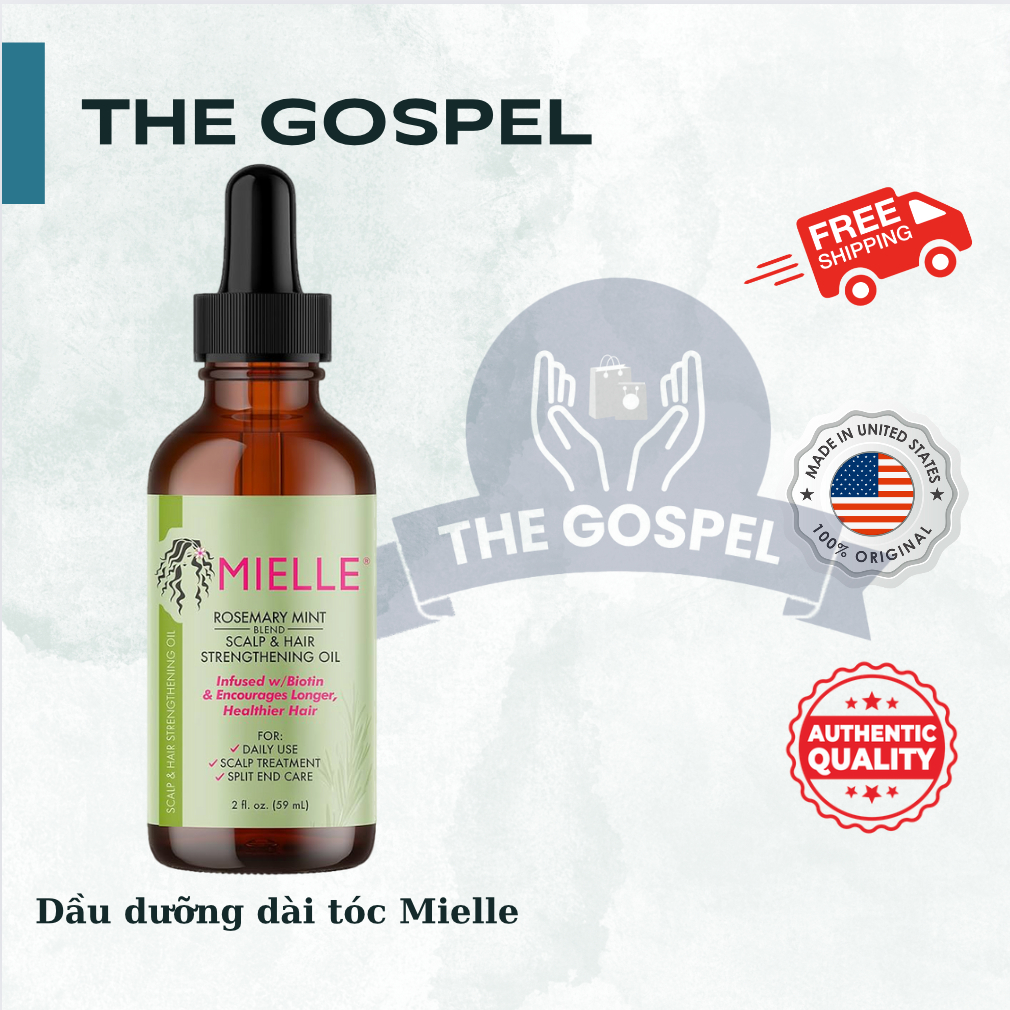 [HÀNG MỸ] Mielle - Dầu dưỡng tóc Mielle Organics Rosemary Mint Scalp & Hair Strengthening Oil | 59ml