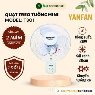 Quạt treo tường b3 mini yanfan 1 dây chuyển hướng cơ - công suất 36w - lồng sắt chắc chắn