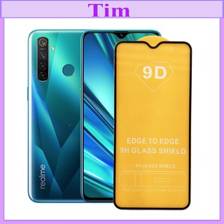 "Kính cường lực Realme 5 Pro " 9D Full màn hình, Ảnh thực shop tự chụp, tặng kèm bộ giấy lau kính TimShop