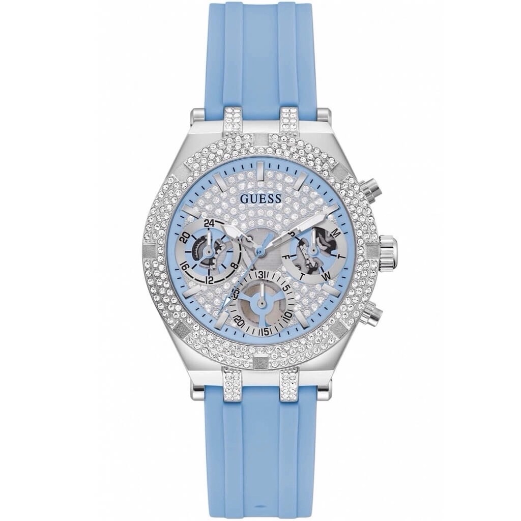 Đồng hồ nữ Guess GW0407L1 Heiress Crystal Blue Strap Watch, Authentic, Full Box, Luxury diamond watc