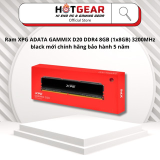 Ram xpg adata gammix d20 ddr4 8gb 3200mhz black mới chính hãng bảo hành 5 năm