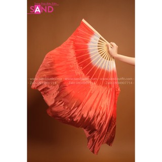 Quạt lụa lững đỏ loang, quạt lụa múa vải lụa mềm mại cực đẹp