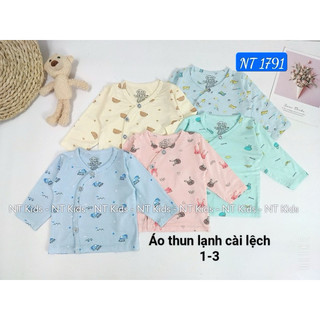 Combo 10 áo dài tay sơ sinh cho bé, áo dài thun lạnh cho bé